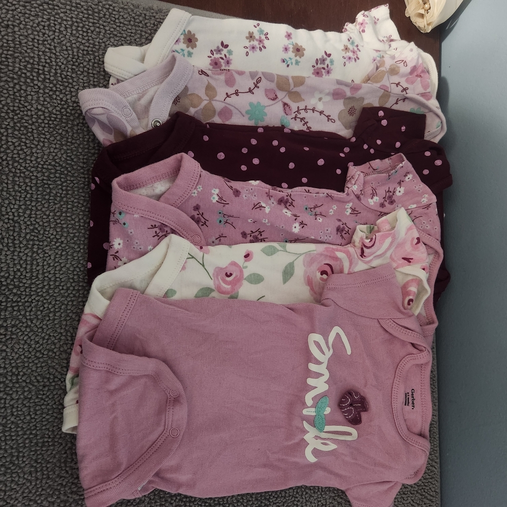 Gerber Kids Bodysuits in Pink and Purple